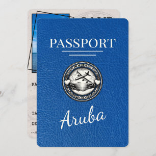 Save The Date Royal Blue Aruba Passeport Enregistrer La Date