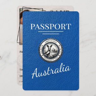 Save The Date Royal Blue Australia Passport Enregistrer La Date