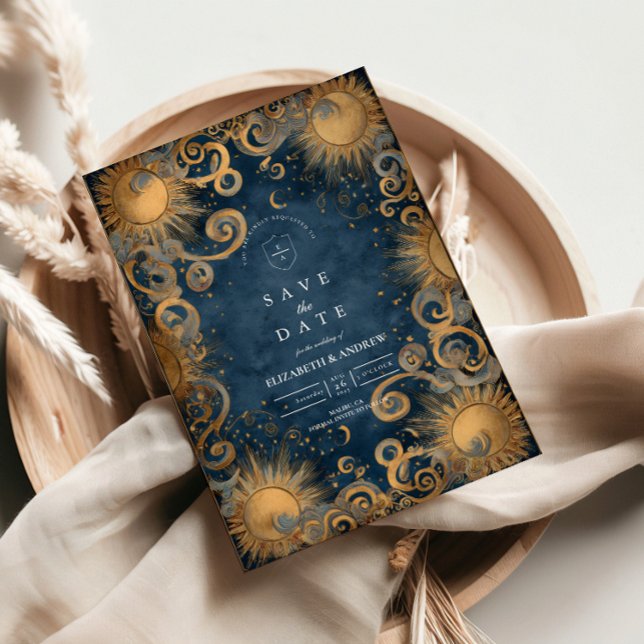 Save The Date Royal Blue Celestial Wedding (Créateur téléchargé)