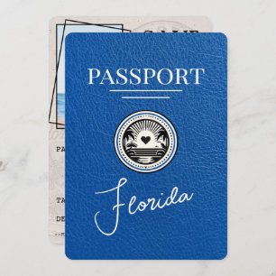 Save The Date Royal Blue Florida Passeport Enregistrer La Date