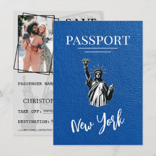 Save The Date Royal Blue New York City Passport Enregistrer La D
