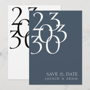Save The Date Royal Blue Opulence Minimal Mariage de typographie