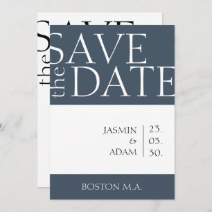 Save The Date Royal Blue Opulence Minimal Mariage de typographie