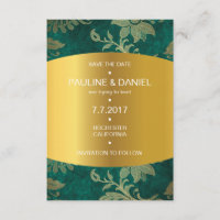 Royal Enregistrer La Date Golden Green Velvet Vip