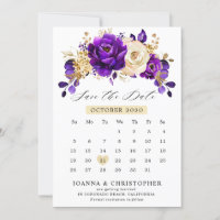 Royal Purple Violet Gold calendrier Enregistrer la