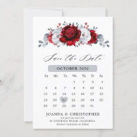 Royal Rouge Blanc argent métal Mariage floral