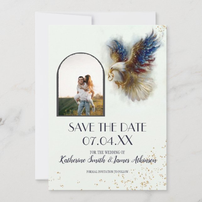 Save The Date RSVP Bald Eagle Patriotic USA Semiquincentennial (Devant)