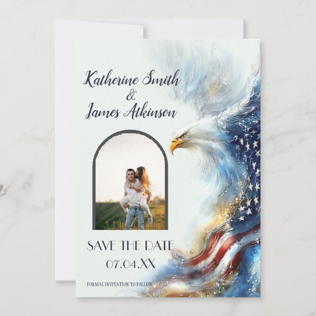 Save The Date RSVP Bald Eagle Patriotic USA Semiquincentennial (Devant)