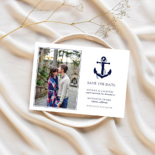 Save The Date RSVP de mariage à l'ancre nautique