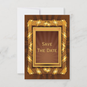 Save The Date Ruban d'or & Stars Mans encadrés
