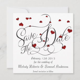 Save The Date Ruby Heart Confetti Enregistrer la date