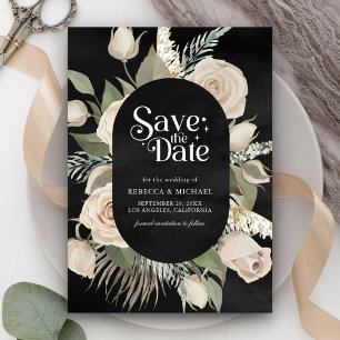 Save The Date Russe Boho Ivory Rose Sage Black Mariage