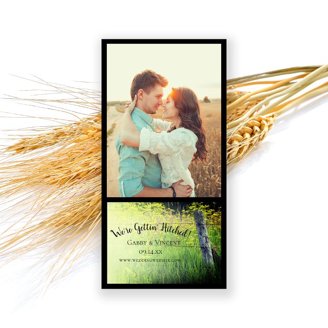 Save The Date Russe Fence Post Jaune Fleur sauvage Mariage de Ra (Créateur téléchargé)