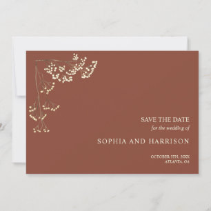 Save The Date Russe Gypsophila Terracotta Mariage