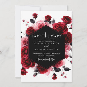 Save The Date Russe simple Crimson Mariage rouge