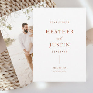 Save The Date Rust Terracotta Mariage Photo Enregistrer La Date