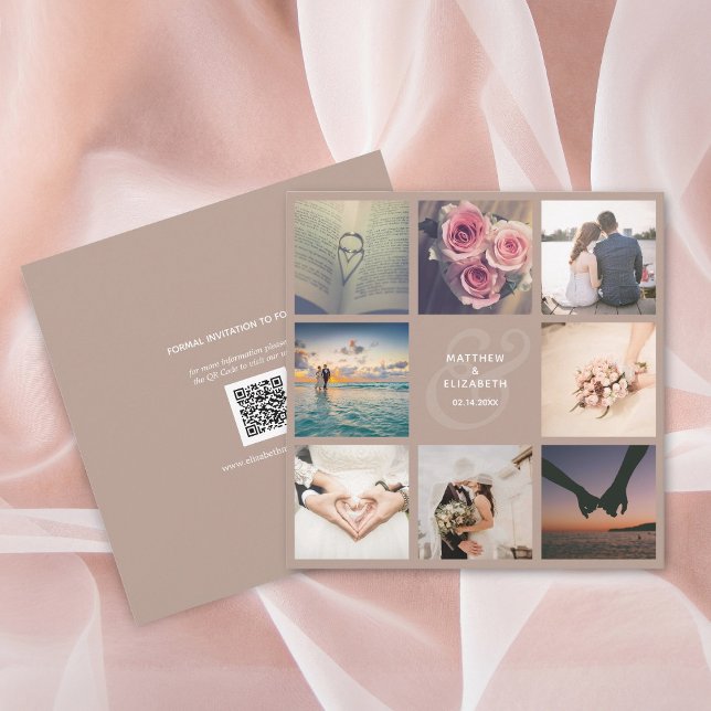 Save The Date Rustic Champagne Ampersand Photo Collage Mariage (Créateur téléchargé)