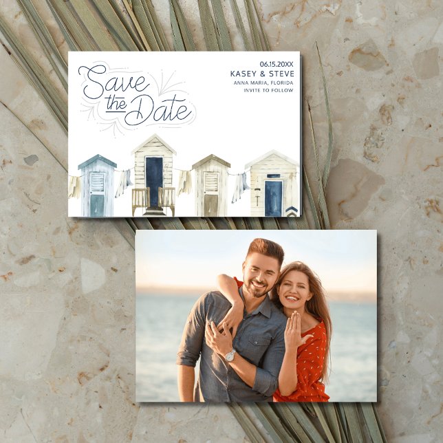 Save The Date Rustic Coastal Beach Wedding Photo Enregistrer la  (Rustic Coastal Beach Wedding Photo Save the Date)