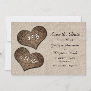 Save The Date Rustic Country Burlap Wedding Enregistrer Les Cart