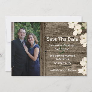 Save The Date Rustic Fence Photo Enregistrer La Date Annonce