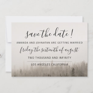Save The Date Rustic Forest Misty Mariage paysage