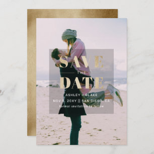 Save The Date Rustic Gold Minimal photo moderne