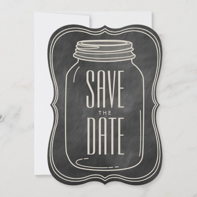 Save The Date RUSTIC MASON JAR | Ardoise réservez la date (Devant)