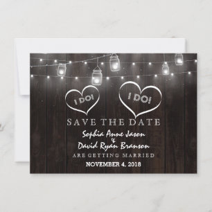 Save The Date Rustic Mason Jars Éclairage À Chaîne Grange Enregi