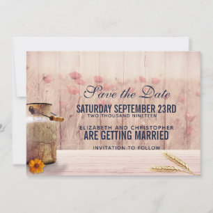 Save The Date Rustic Milk