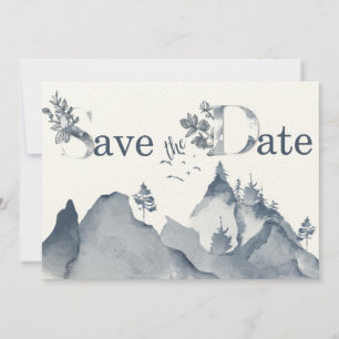 Save The Date Rustic Mountain Deer Sauvez la date