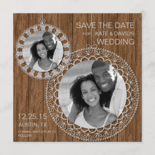 Save The Date Rustic Shabby Mariage campagnard Photo Enregistrer