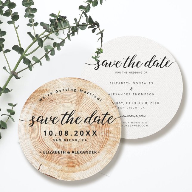Save The Date Rustic Simple Wood Grange Pas de Mariage photo (Créateur téléchargé)