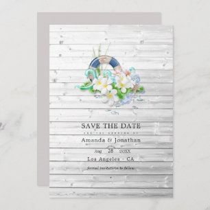 Save The Date Rustic Summer Beach Wedding Photo