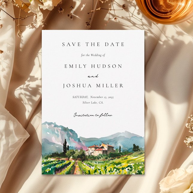 Save The Date Rustic Winery Mariage paysage (Créateur téléchargé)