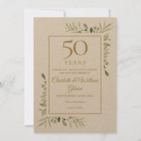 Rustique 50e Anniversaire Mariage d'or verdure