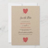 Rustique Aquarelle Coeur Mariage Enregistrer La Da