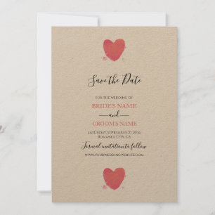Save The Date Rustique Aquarelle Coeur Mariage Enregistrer La Da