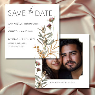 Save The Date Rustique Boho Delicate Automne Fleur sauvage Photo