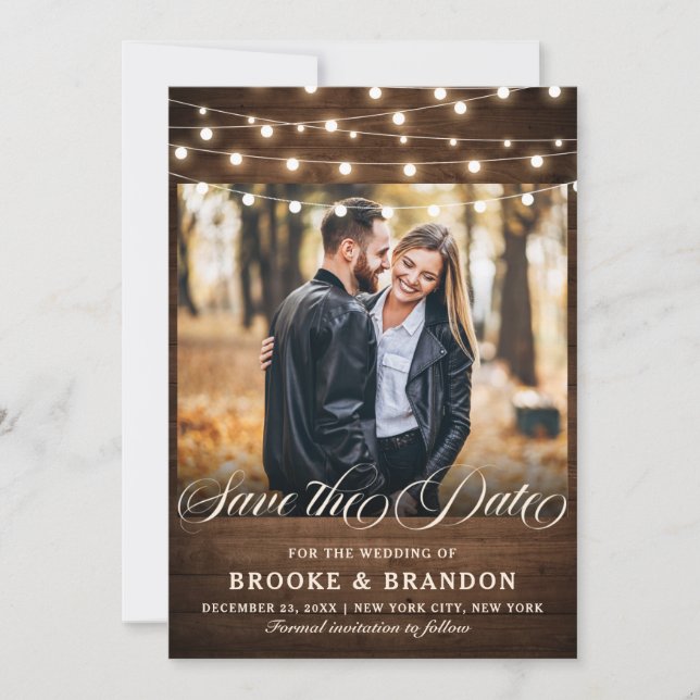 Save The Date Rustique Bourgogne Floral Lights Mason Jar (Devant)