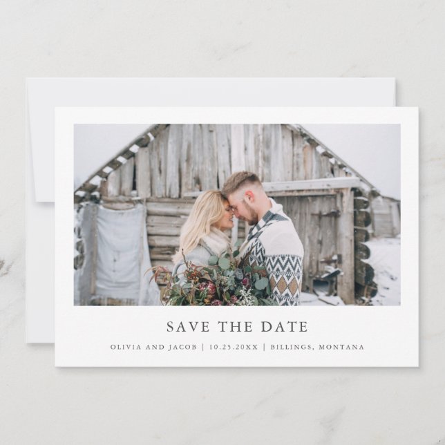 Save The Date Rustique chic | Photo unique (Devant)