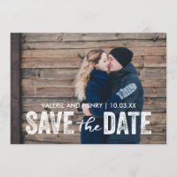 Rustique Enregistrer la date Pleine photo saignée