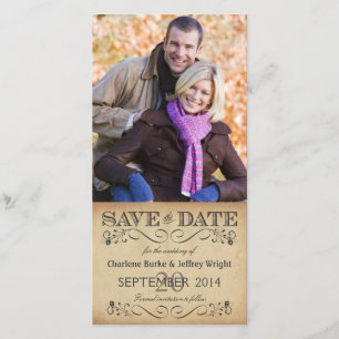 Save The Date Rustique Enregistrer les photocartes Mariage date