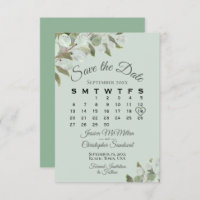 Rustique Eucalyptus Calendrier vert Mariage de la