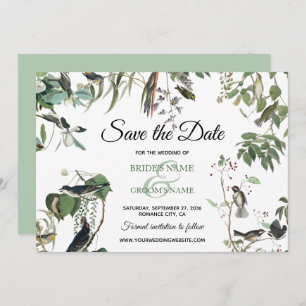 Save The Date Rustique Eucalyptus Feuille Vintage Mariage de ver
