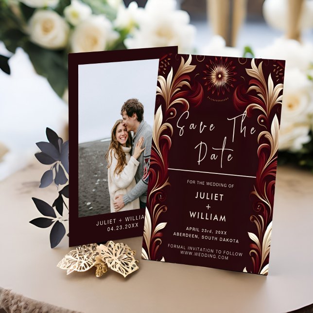 Save The Date Rustique Fiesta Floral Rose espagnol Mariage (Créateur téléchargé)