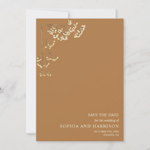 Save The Date Rustique Gypsophila Goldenrod Mariage Enregistrer
