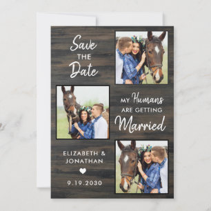 Save The Date Rustique Mariage Personnalisé Animaux de compagnie
