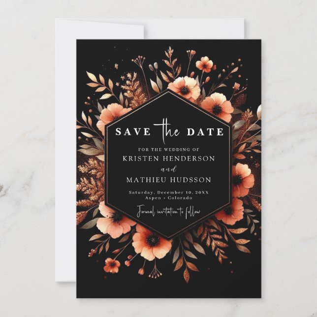 Save The Date Rustique moderne Mariage en terre cuite (Devant)