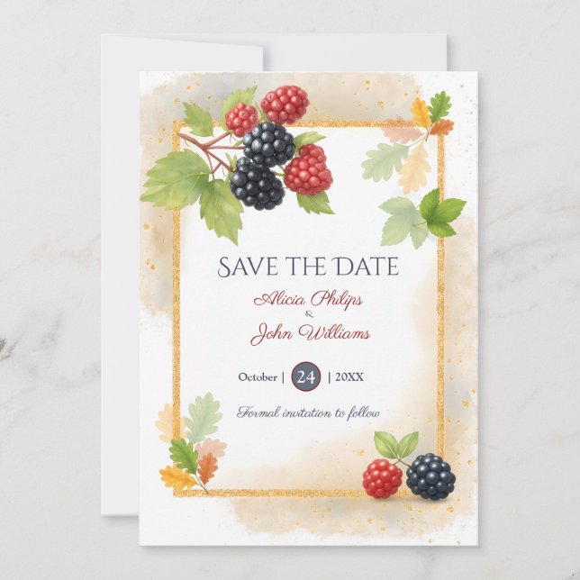 Save The Date Rustique romantique Berry Mariage photo Retour (Devant)