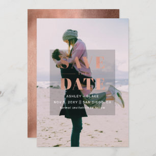 Save The Date Rustique Rose Gold minima photo moderne